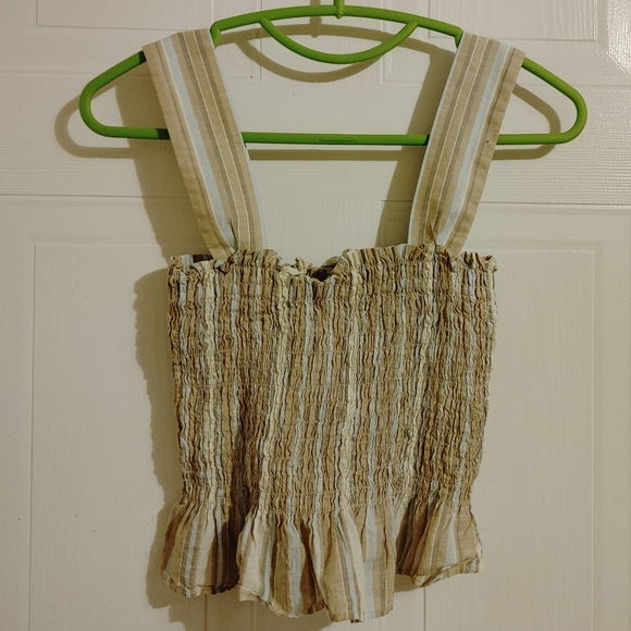 Uniqlo Cotton Striped Shirring Sleeveless Blouse - Picture 9 of 9